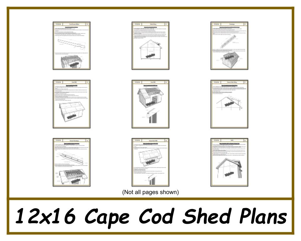 12x16 Cape Cod Shed Plan-TriCityShedPlans