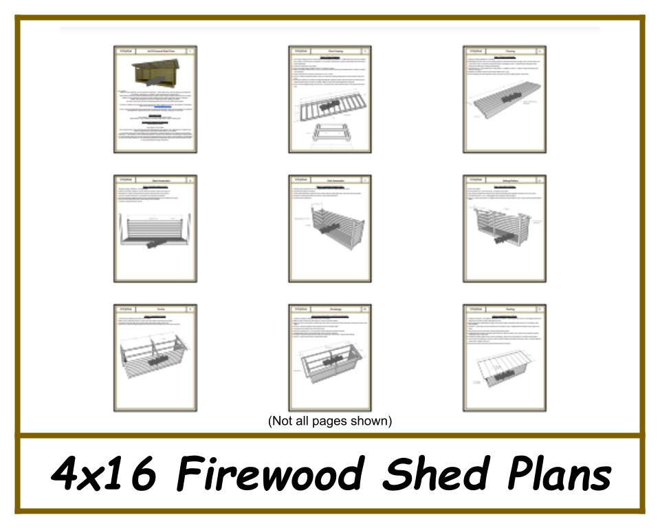 4x16 Firewood Shed Plans-TriCityShedPlans