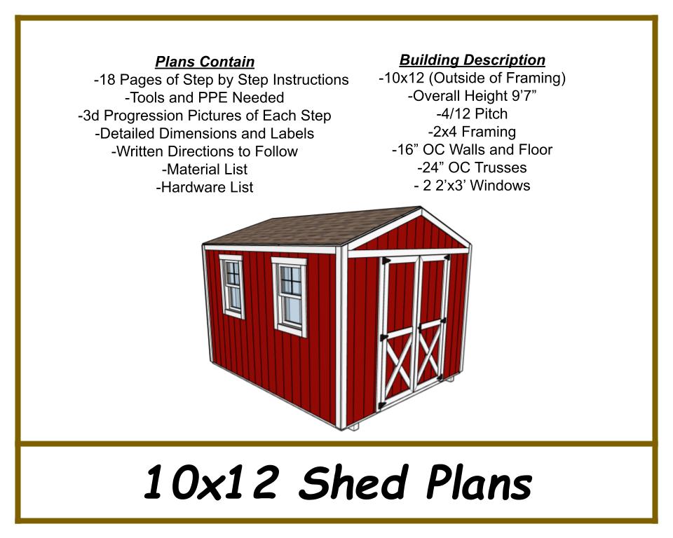10x12 Storage Shed Plans-TriCityShedPlans