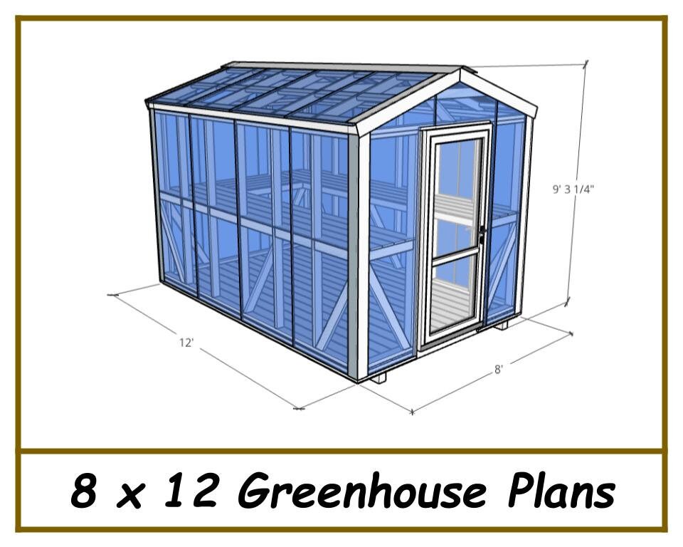 8x12 Greenhouse Plans-TriCityShedPlans
