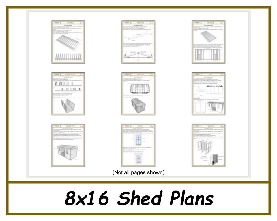 8x16 Garden Shed Plans-TriCityShedPlans
