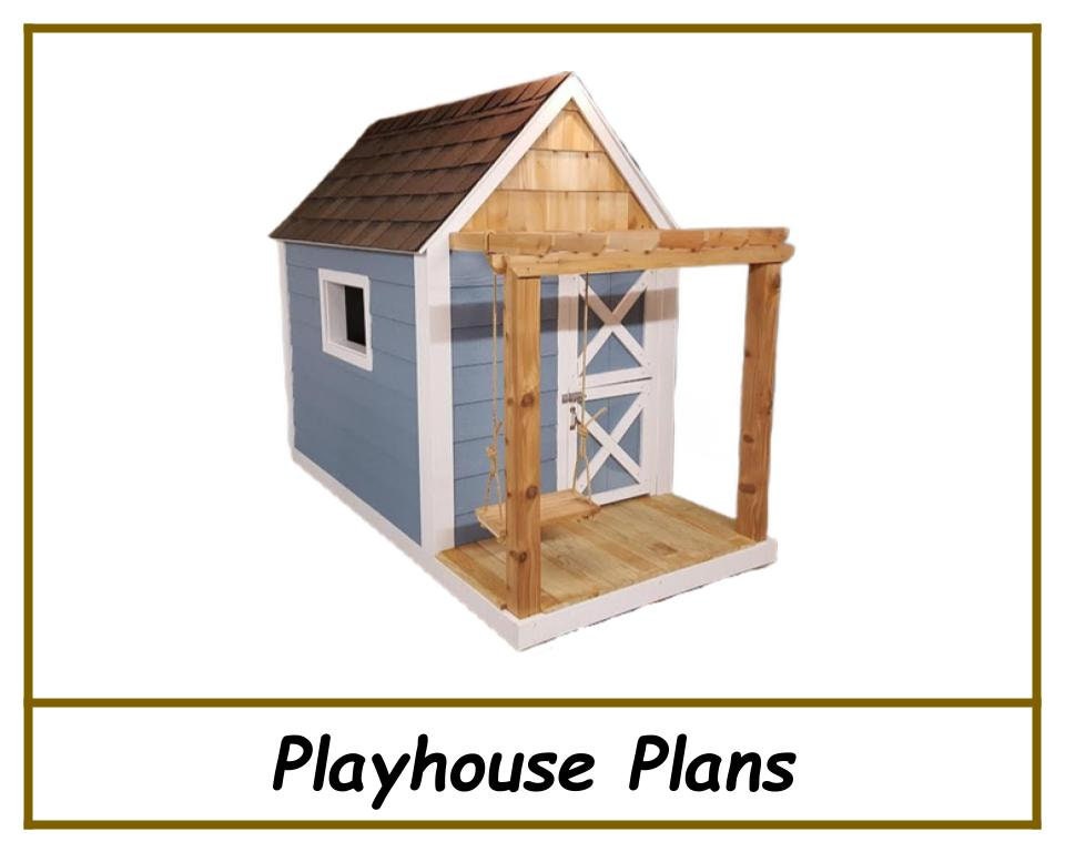 4x8 Playhouse Plans w/pergola-TriCityShedPlans