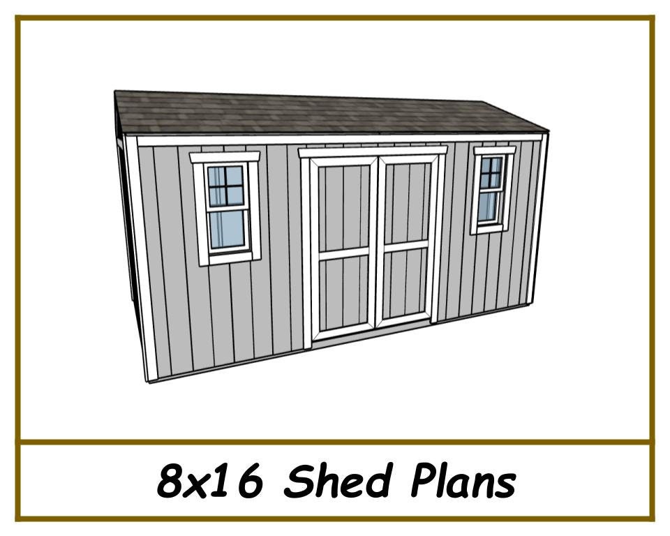 8x16 Garden Shed Plans-TriCityShedPlans