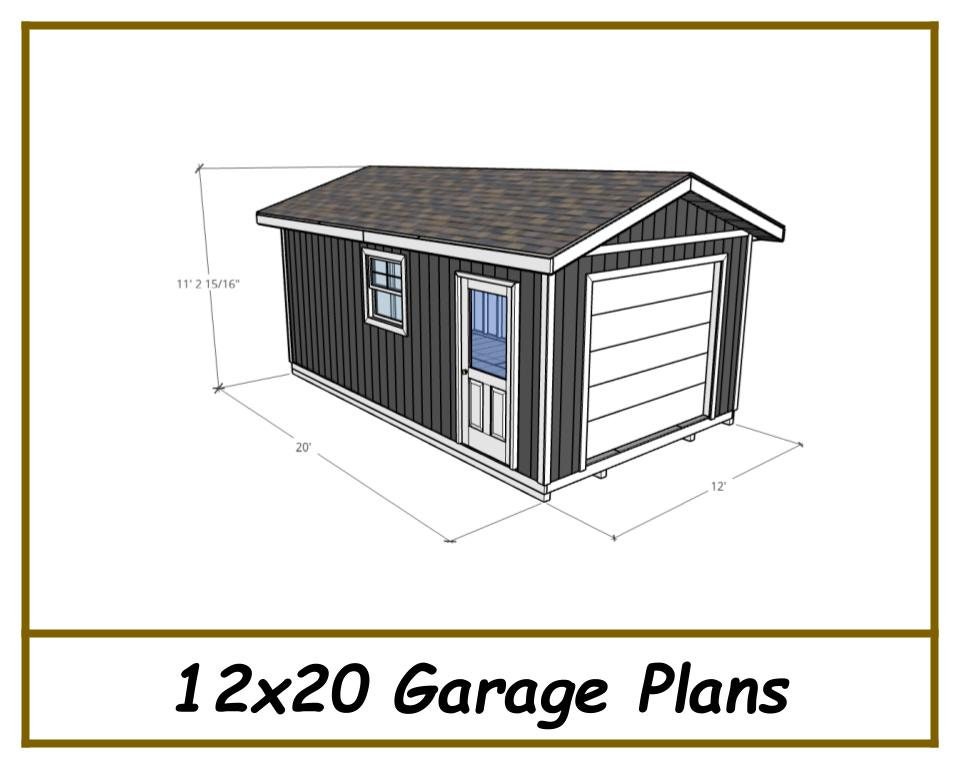 12x20 Garage Plans-TriCityShedPlans