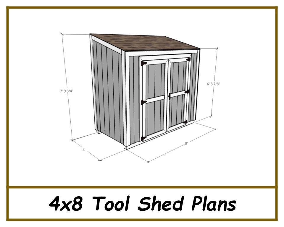 4x8 Tool Shed Plans-TriCityShedPlans
