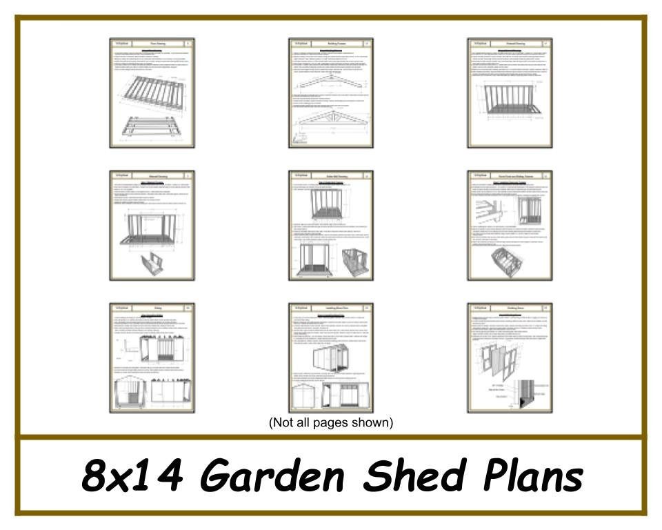 8x14 Garden Shed Plans-TriCityShedPlans