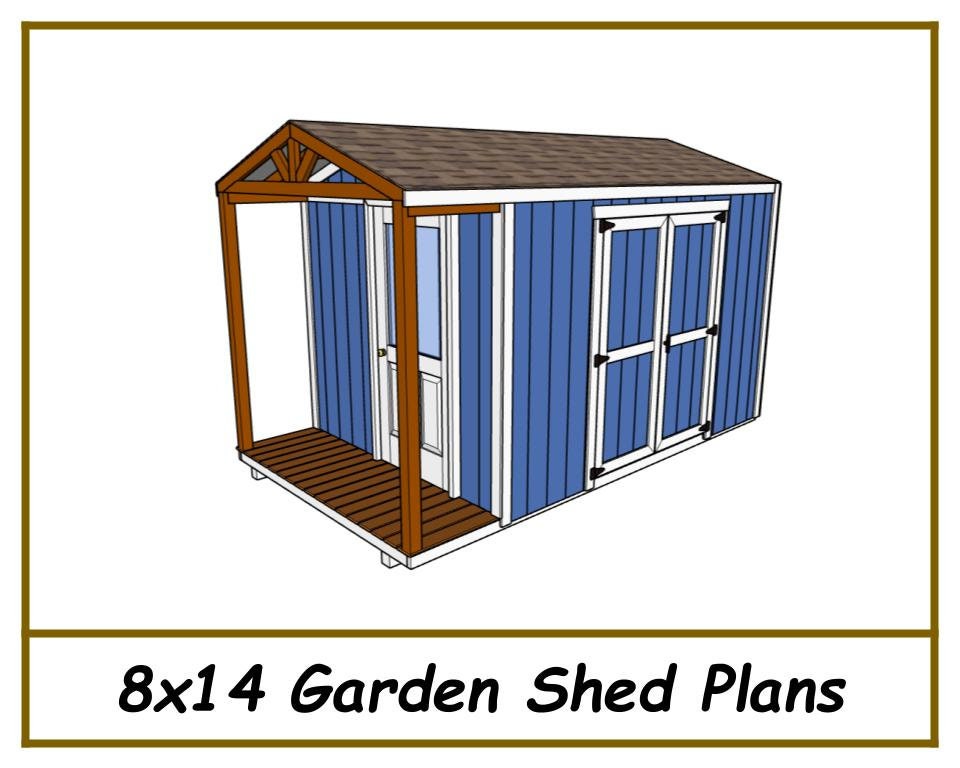 8x14 Garden Shed Plans-TriCityShedPlans