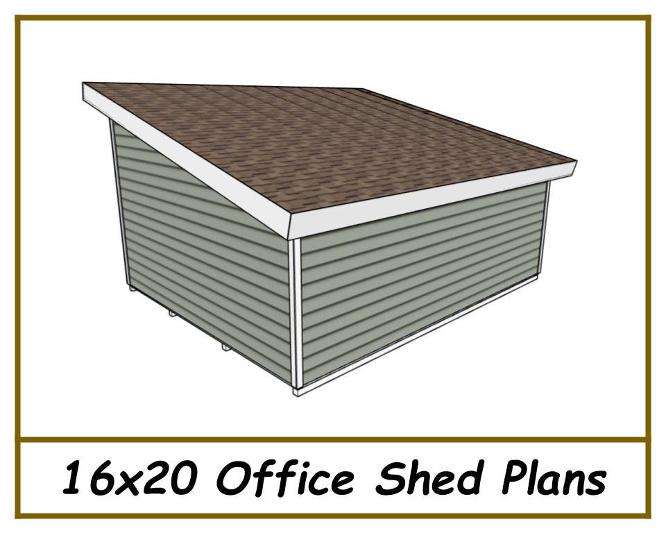 16x20 Office Shed Plans-TriCityShedPlans