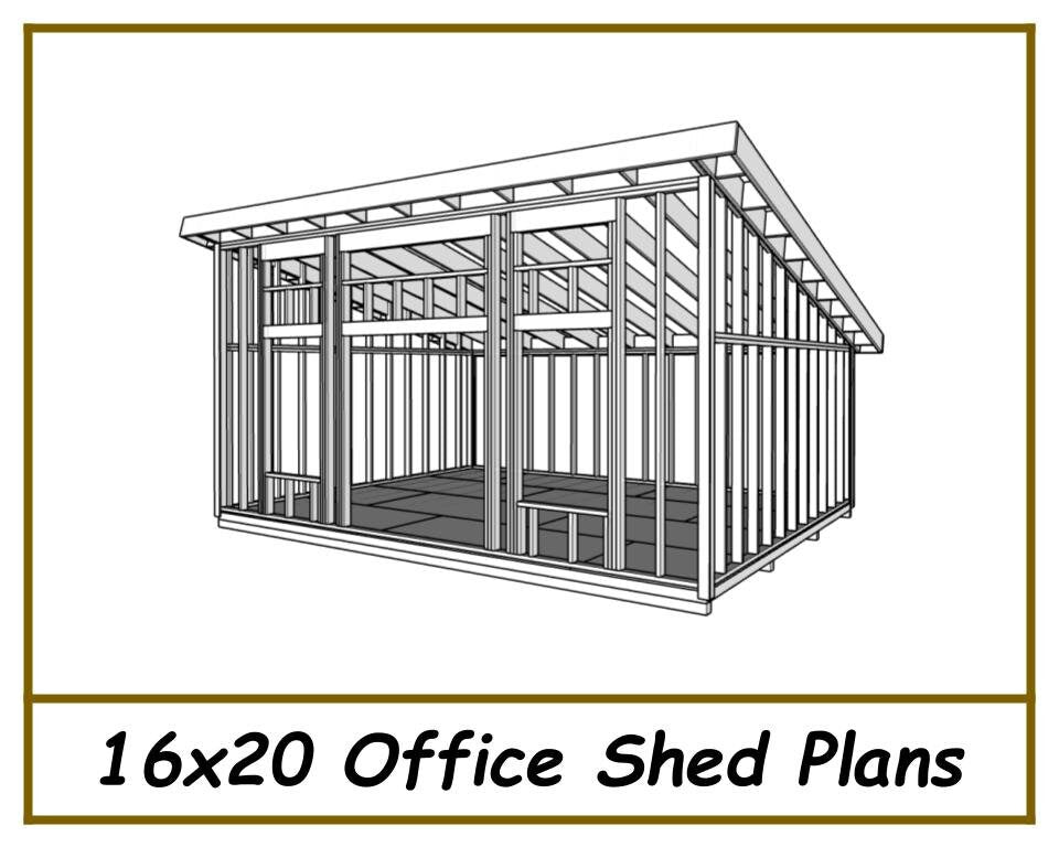 16x20 Office Shed Plans-TriCityShedPlans