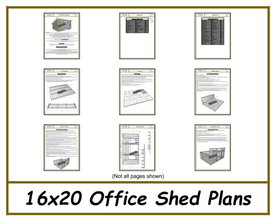 16x20 Office Shed Plans-TriCityShedPlans