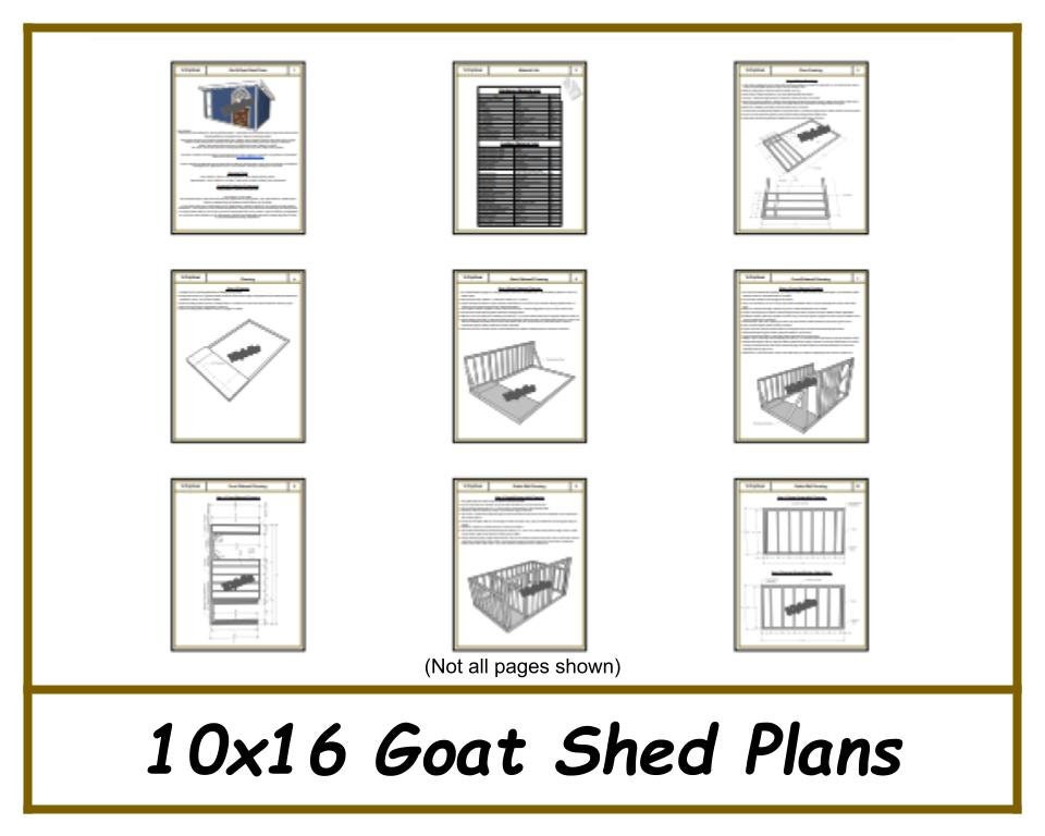 10x16 Goat Shed Plans-TriCityShedPlans