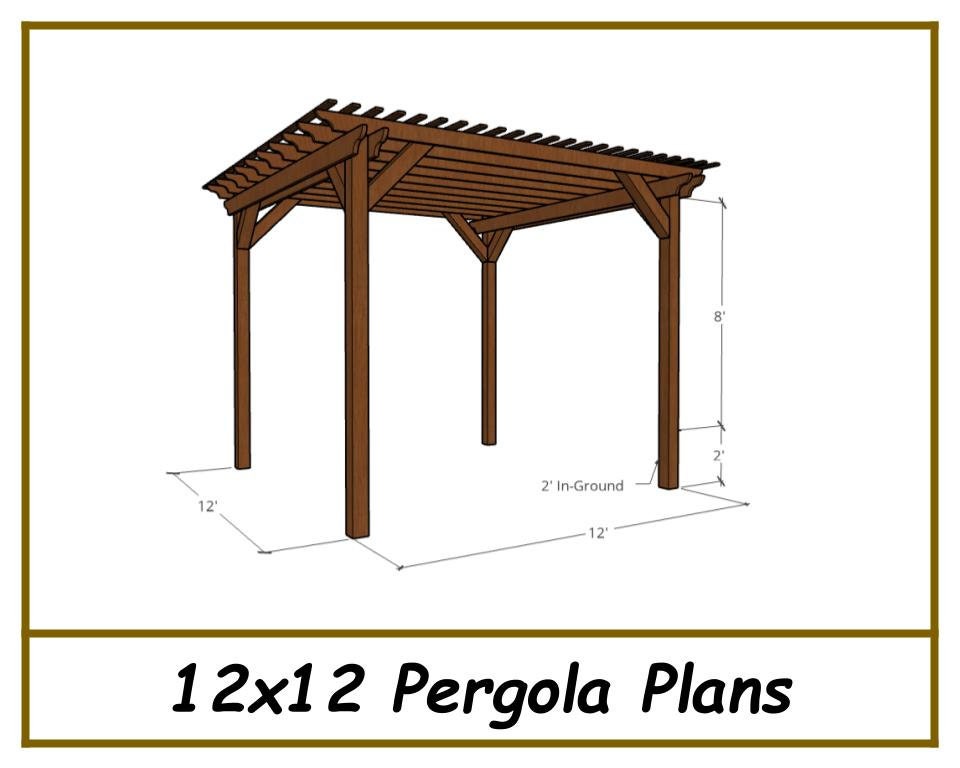 12x12 Pergola Plans-TriCityShedPlans