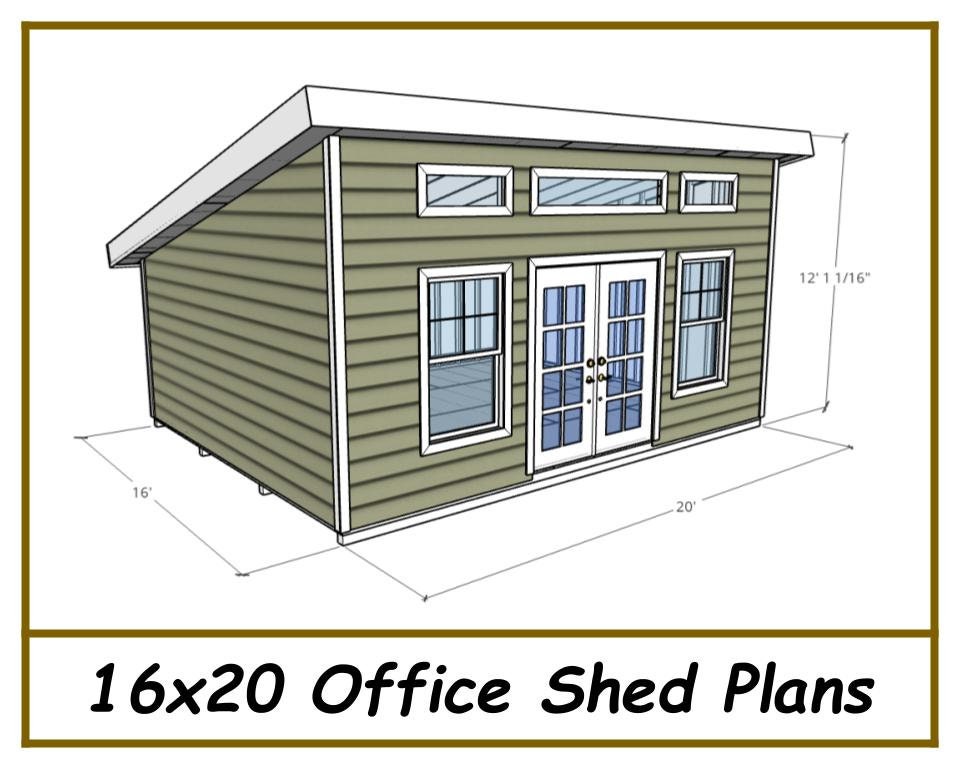 16x20 Office Shed Plans-TriCityShedPlans
