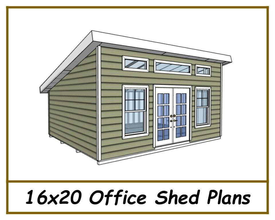 16x20 Office Shed Plans-TriCityShedPlans