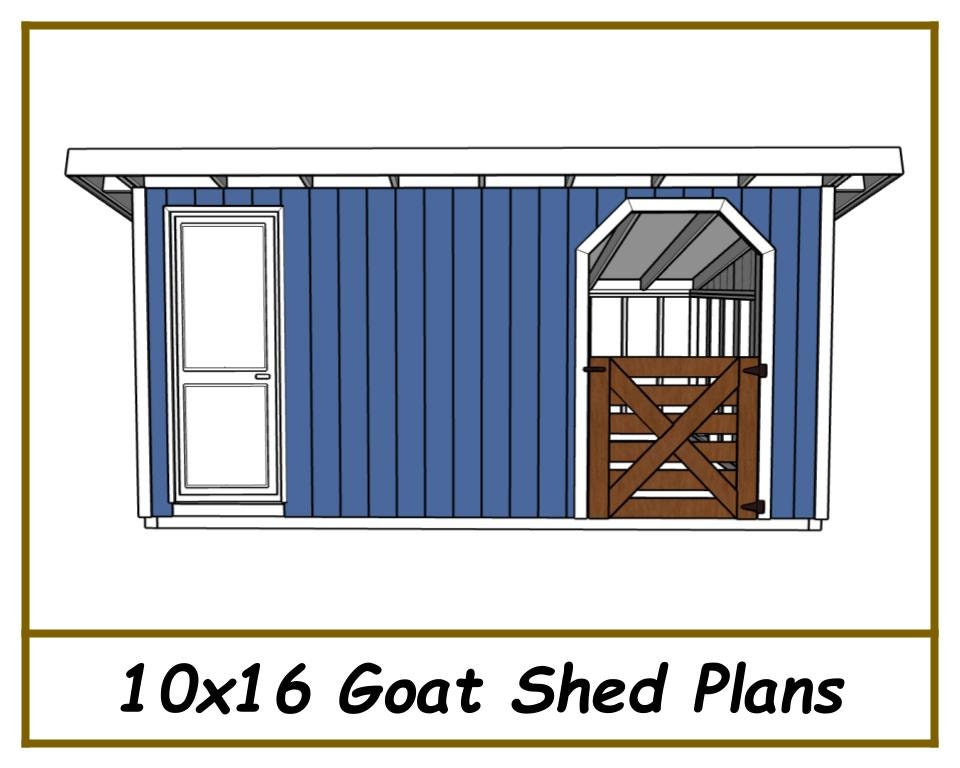 10x16 Goat Shed Plans-TriCityShedPlans