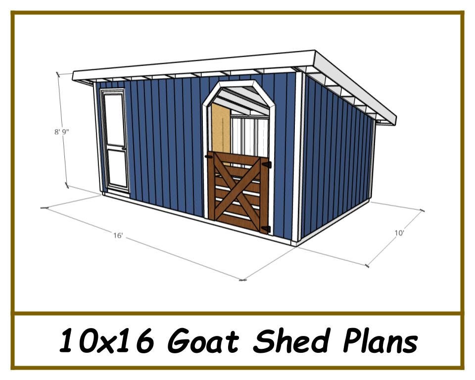10x16 Goat Shed Plans-TriCityShedPlans