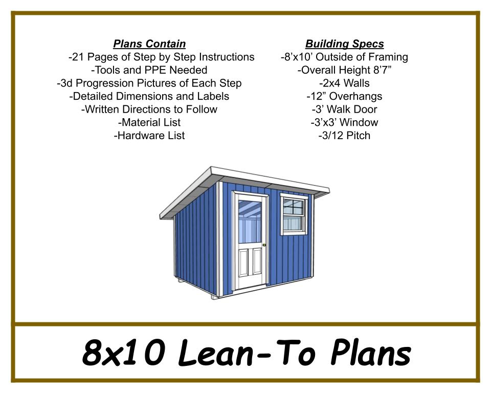 Lean-To Plans 8x10