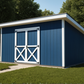 Lean To Shed Blue Siding White Trim 10x16
