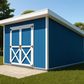 Blue and White Lean To Shed 12x12