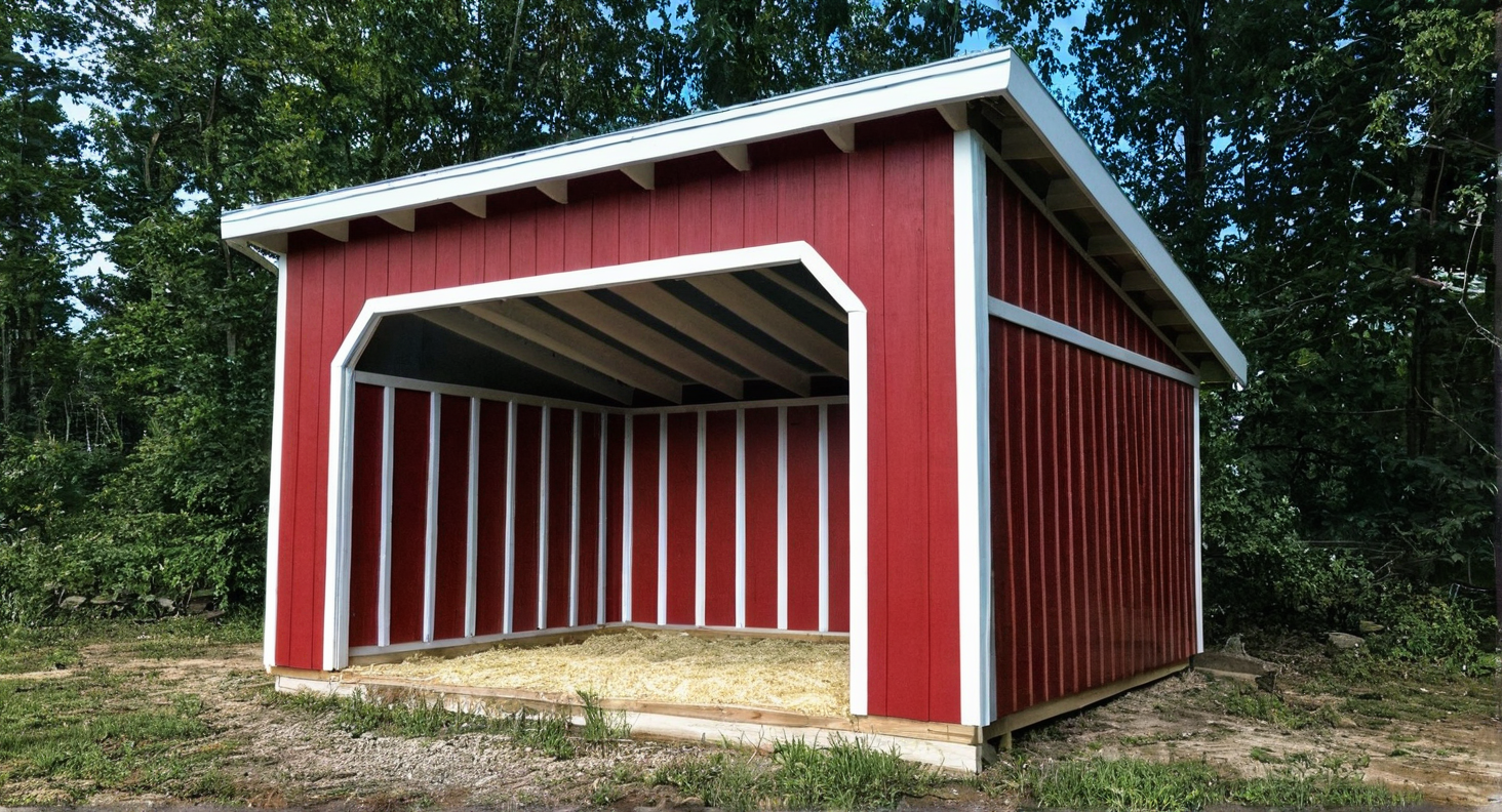 12x16 Horse Barn Plans with open Side