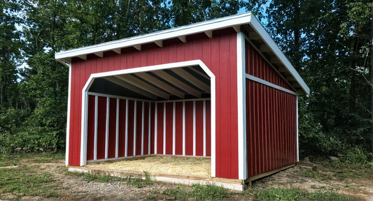 12x16 Horse Barn Plans with open Side