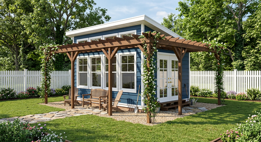 Guest House Plans w/ Pergola 12x16 - PDF Download