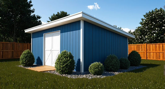 Lean To Shed in Backyard 12x20