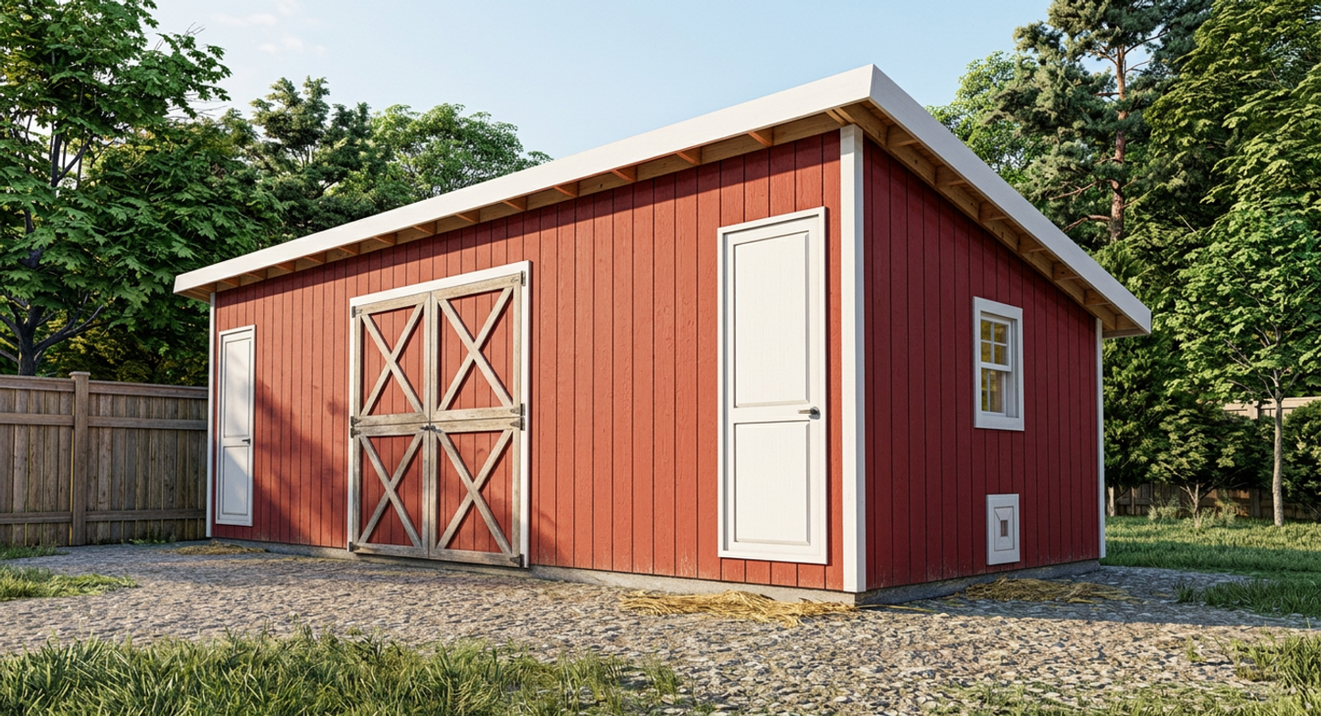 12x28 Goat Shed/Chicken Coop Combo-TriCityShedPlans