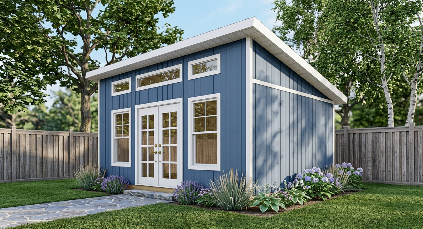 14x20 Backyard Office Plans-TriCityShedPlans