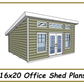 16x20 Office Shed Plans-TriCityShedPlans