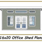 16x20 Office Shed Plans-TriCityShedPlans