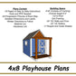 4x8 Playhouse Plans w/pergola-TriCityShedPlans