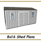 8x16 Garden Shed Plans-TriCityShedPlans