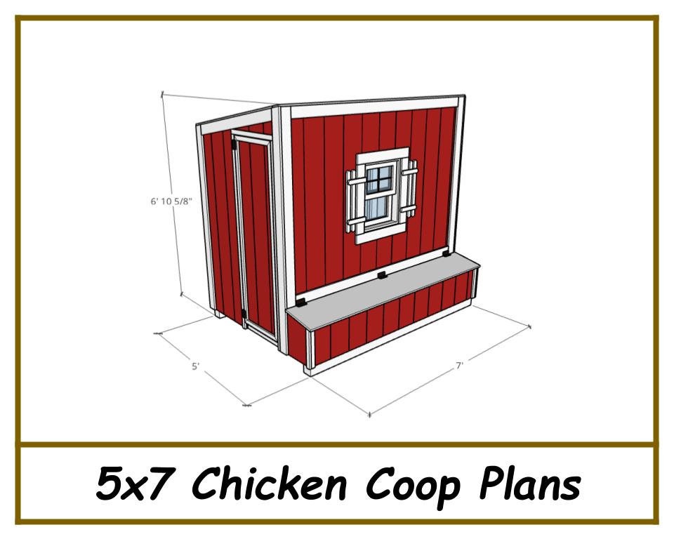 5x7 Chicken Coop Plans-TriCityShedPlans