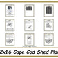 12x16 Cape Cod Shed Plan-TriCityShedPlans