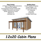 12x20 Lean-To Cabin Plans-TriCityShedPlans