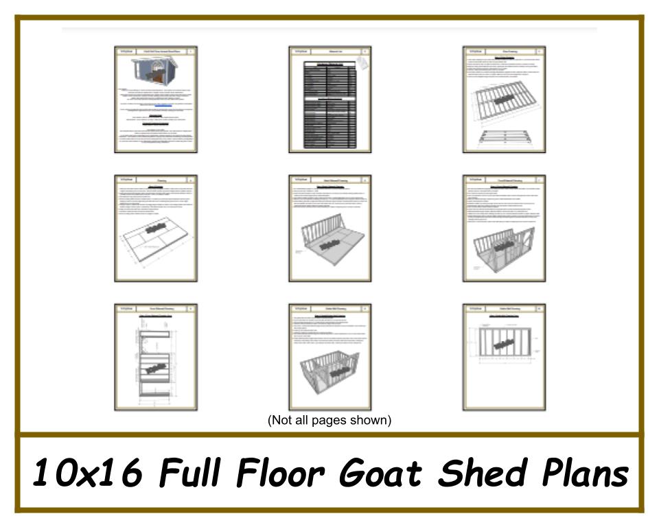 10x16 Goat Shed Plans w/ Full Floor-TriCityShedPlans