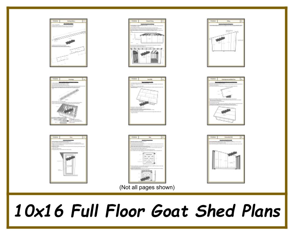 10x16 Goat Shed Plans w/ Full Floor-TriCityShedPlans