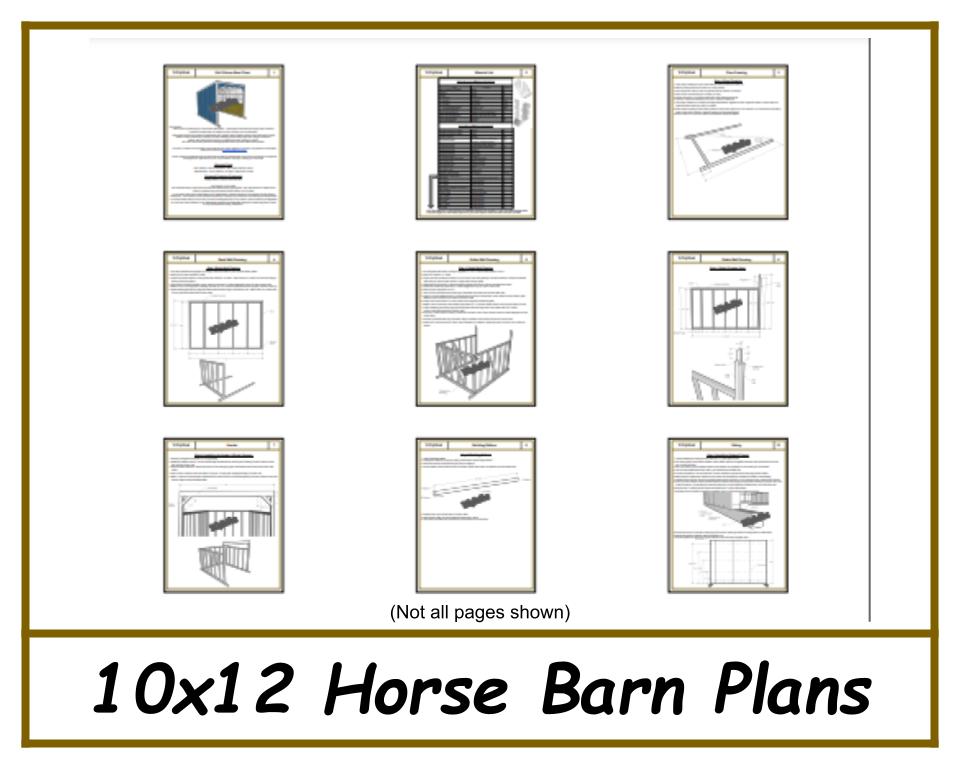 10x12 Horse Barn Plans-TriCityShedPlans