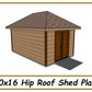 10x16 Hip Roof Shed Plans-TriCityShedPlans