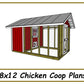 8x12 Chicken Coop Plans w/ Run-TriCityShedPlans