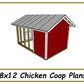 8x12 Chicken Coop Plans w/ Run-TriCityShedPlans