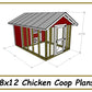 8x12 Chicken Coop Plans w/ Run-TriCityShedPlans