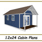12x24 Gable Cabin Plans-TriCityShedPlans