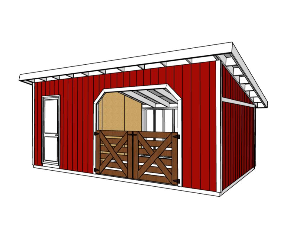 12x20 Goat Shed Plans-TriCityShedPlans