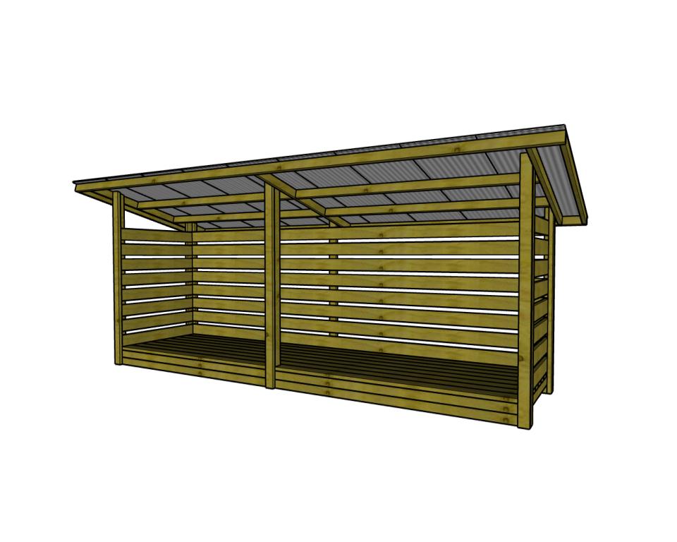 4x16 Firewood Shed Plans-TriCityShedPlans