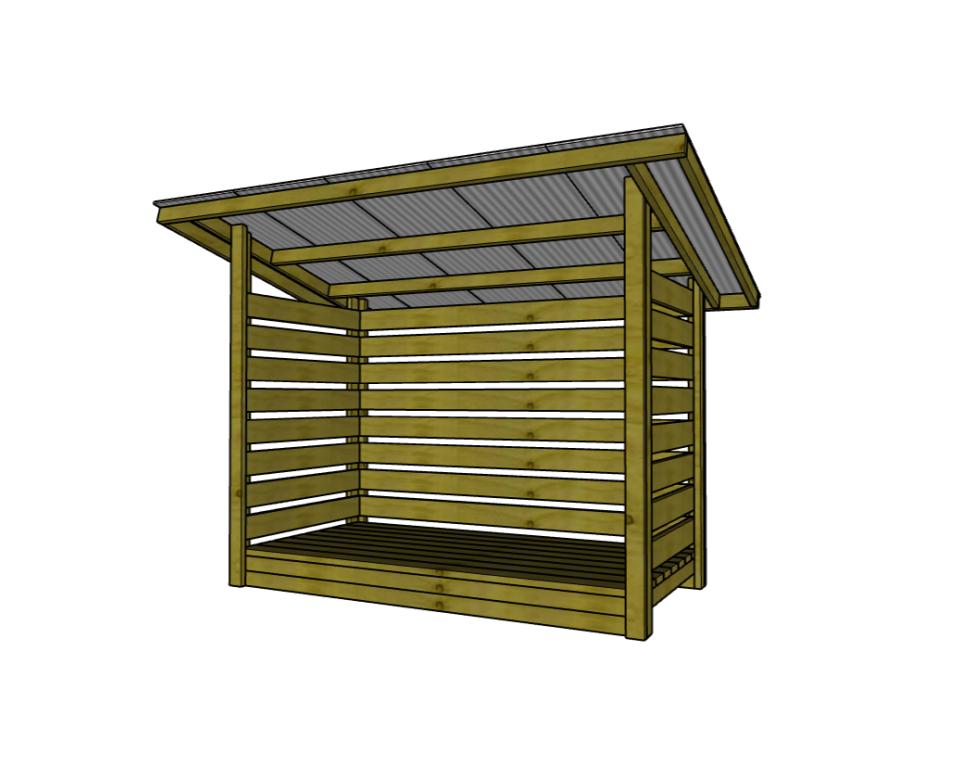 4x8 Firewood Shed Plans-TriCityShedPlans