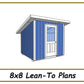 Lean-To Shed Plans 8x8-TriCityShedPlans