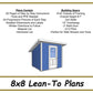 Lean-To Shed Plans 8x8-TriCityShedPlans