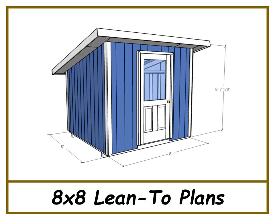 Lean-To Shed Plans 8x8-TriCityShedPlans